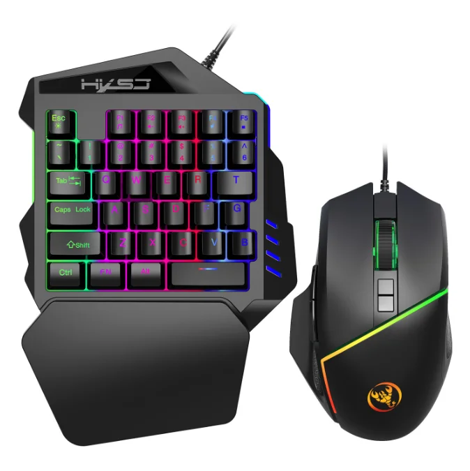35 Key Film Colorful One Handed Keyboard, Mechanical Feel Game, Left-Handed Gun God Throne, Ergonomic Wired Mobile Game Keyboard