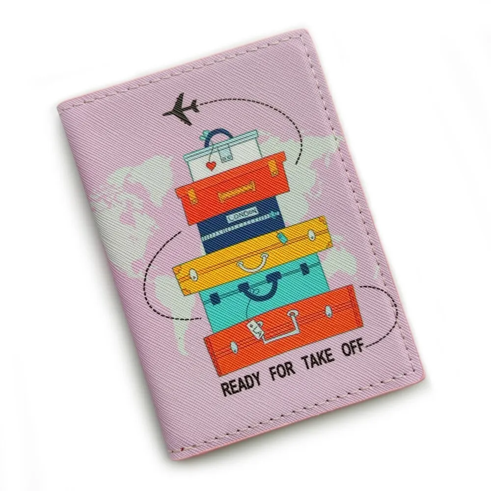 PU Leather Passport Holder Pasport Case Travel Document Holder Women ID