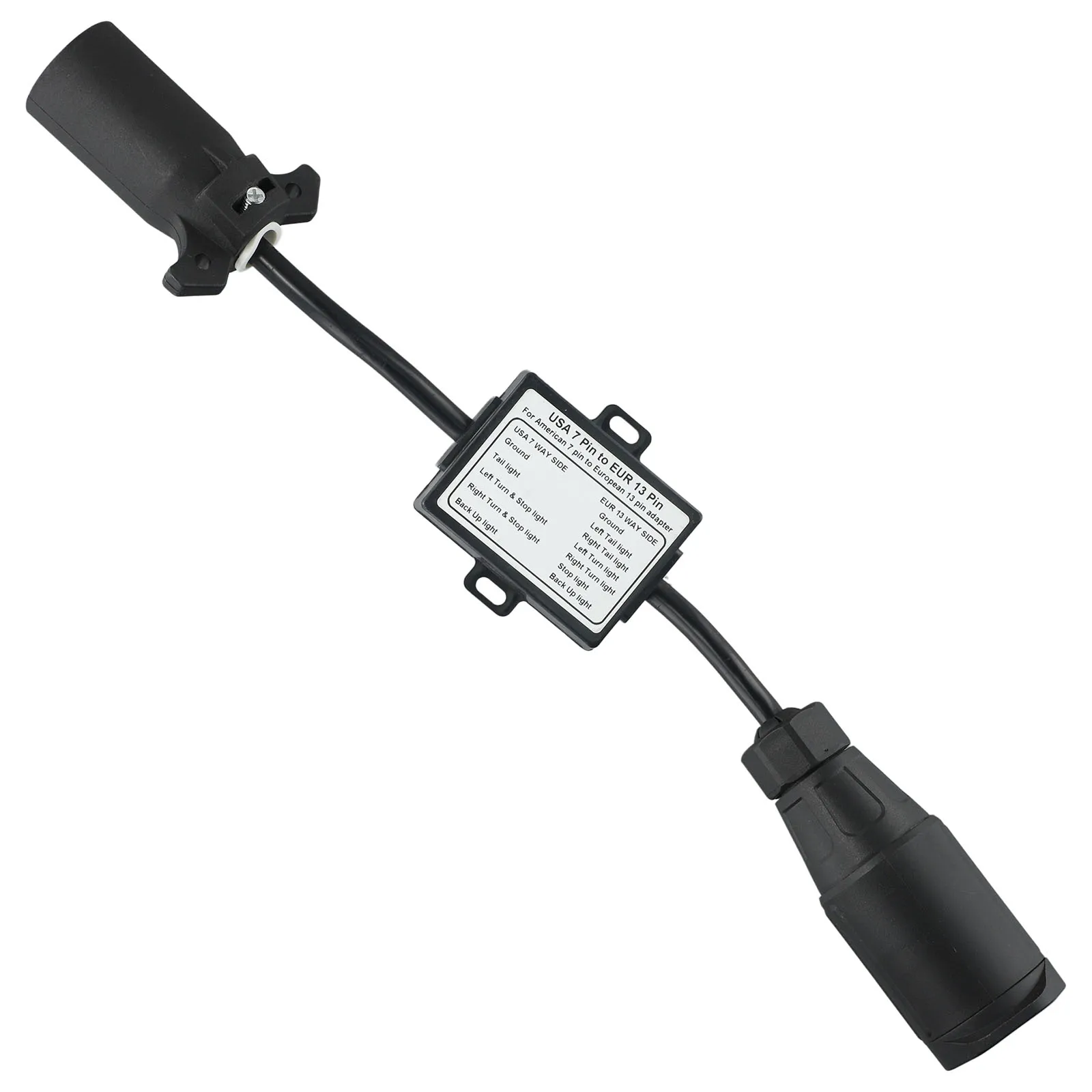 European Trailer Light Converter for US 7 way Vehicle Adapter, Practical and Reliable Solution for 13 pin Round Connector