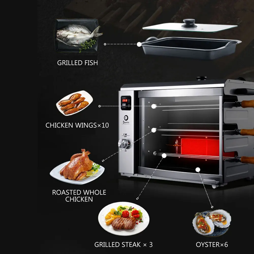 Camping Outdoor BBQ Grill Home Garden Gas Oven Auto Rotating Gas Portable Oven Multifunctional Gas Oven 3