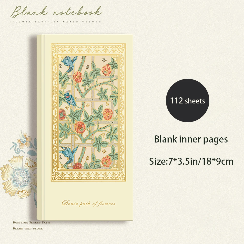 Vintage-Inspired Hardcover Notebook with Thick Lined Pages and Compact Design