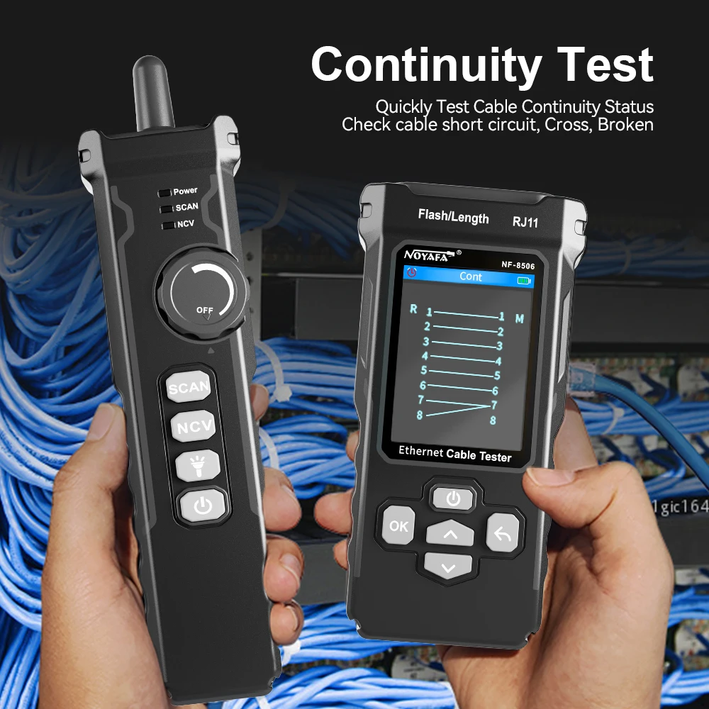 Noyafa Network Cable Tester with IP Scanner/PING Test Ethernet Cable Tester LCD Display Tracker CAT5 CAT6 Networt Tools network cable tester