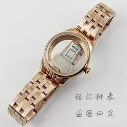 Elegant PVD Rose Gold 33mm Ladies Watch Case with Stainless Steel Bracelet (Rose Gold Set)