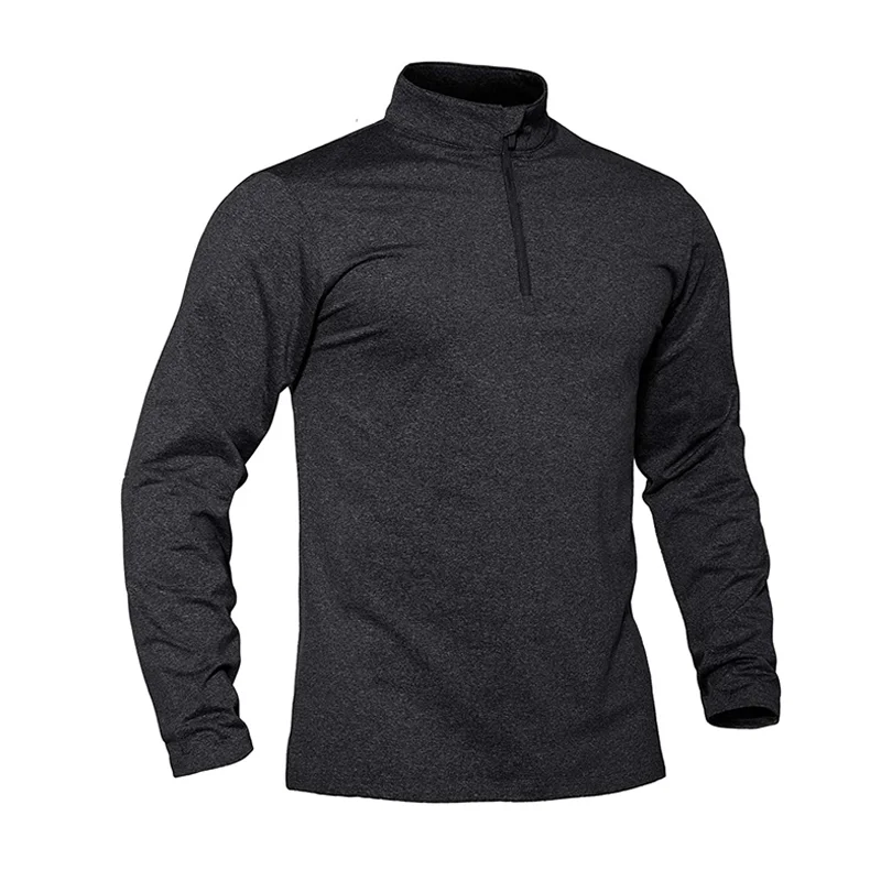 Men Spring Autumn Outdoor Sports T Shirts 1/4 Zip Long Sleeve Fleece Lined Cycling Hiking Trekking Fishing Jogging Tee Shirts sport t shirt long sleeve t shirt