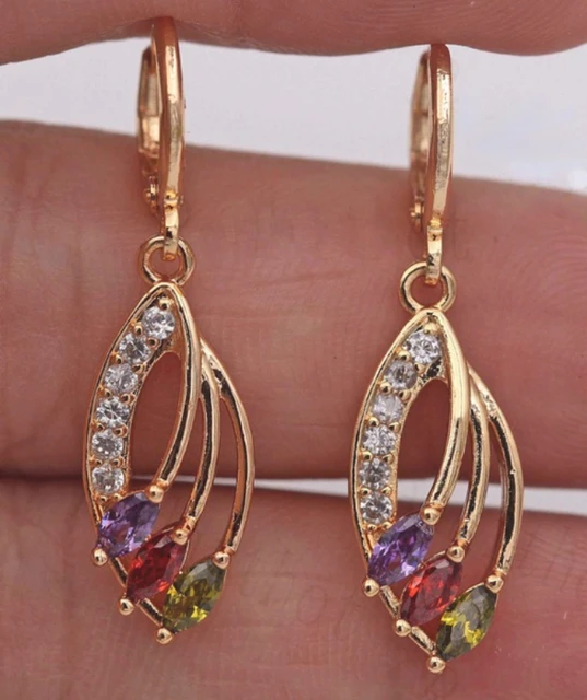 Gold Peridot Dangle Earrings 1