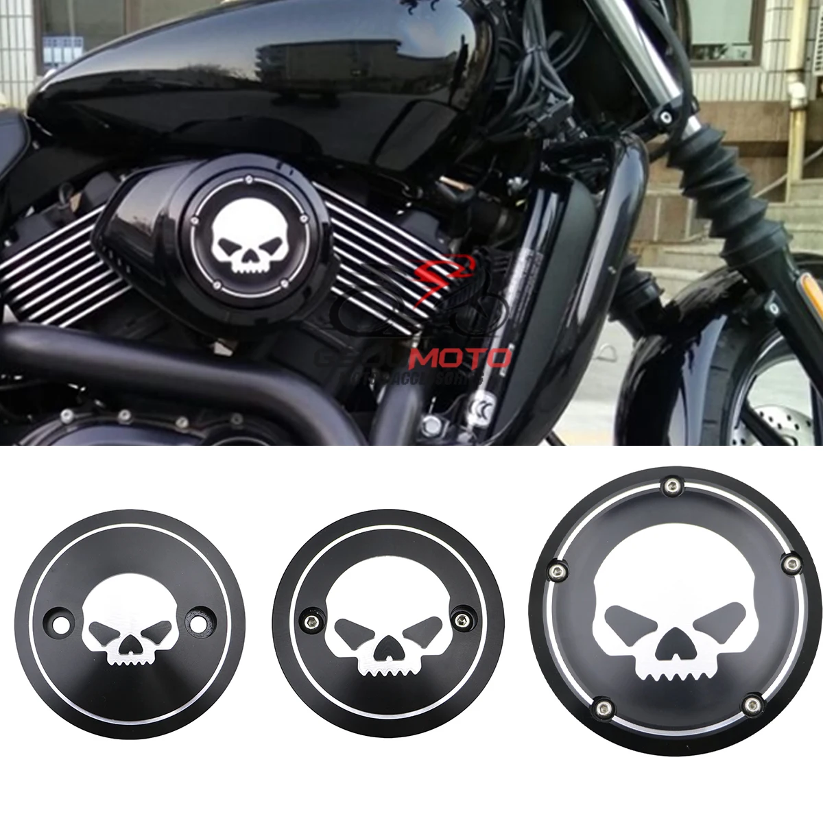 Street500 Motorcycle Engine Side Air Filter Cleaner Cover For Harley