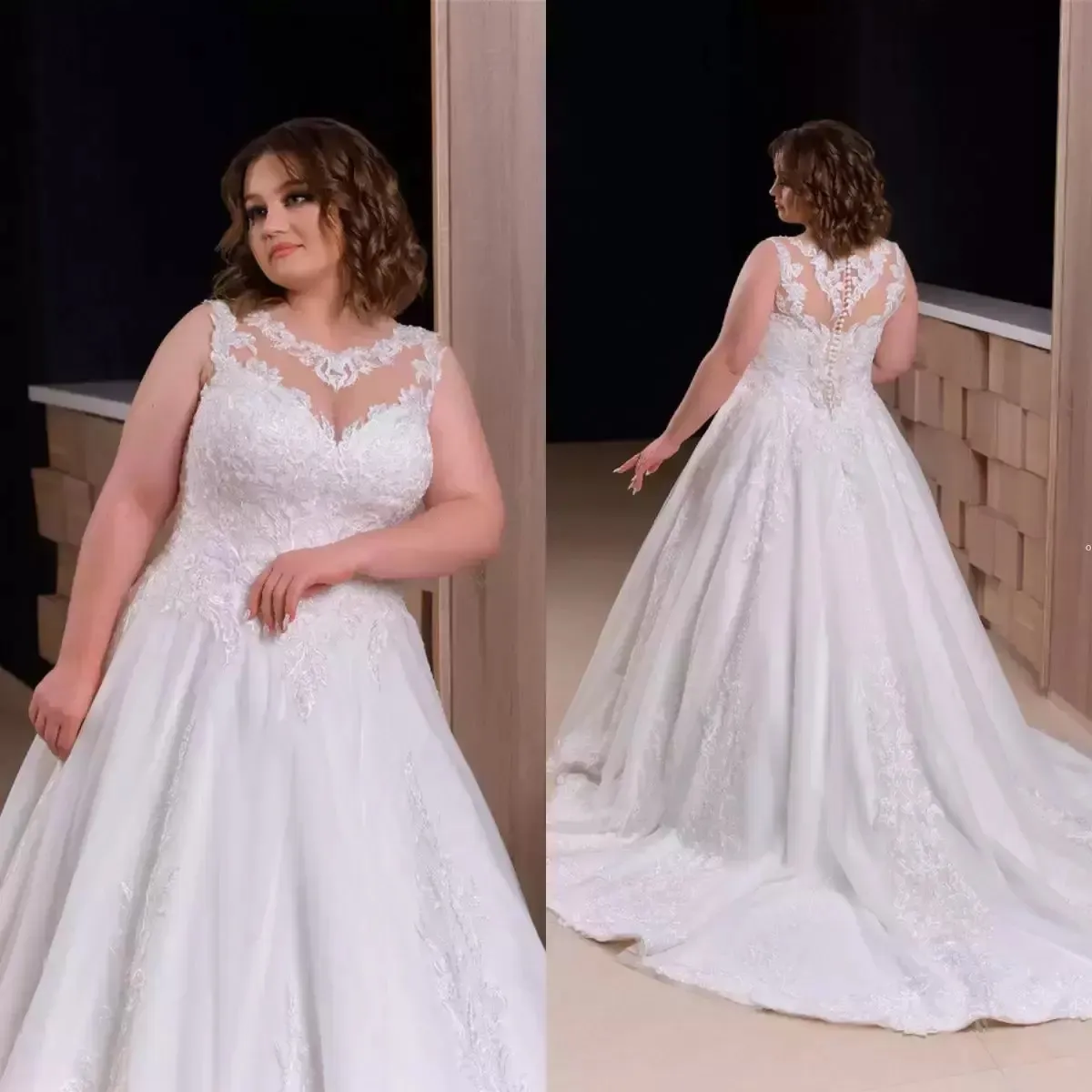 Plus Size Lace Line Wedding Dresses Wedding Dress Plus Size Zip