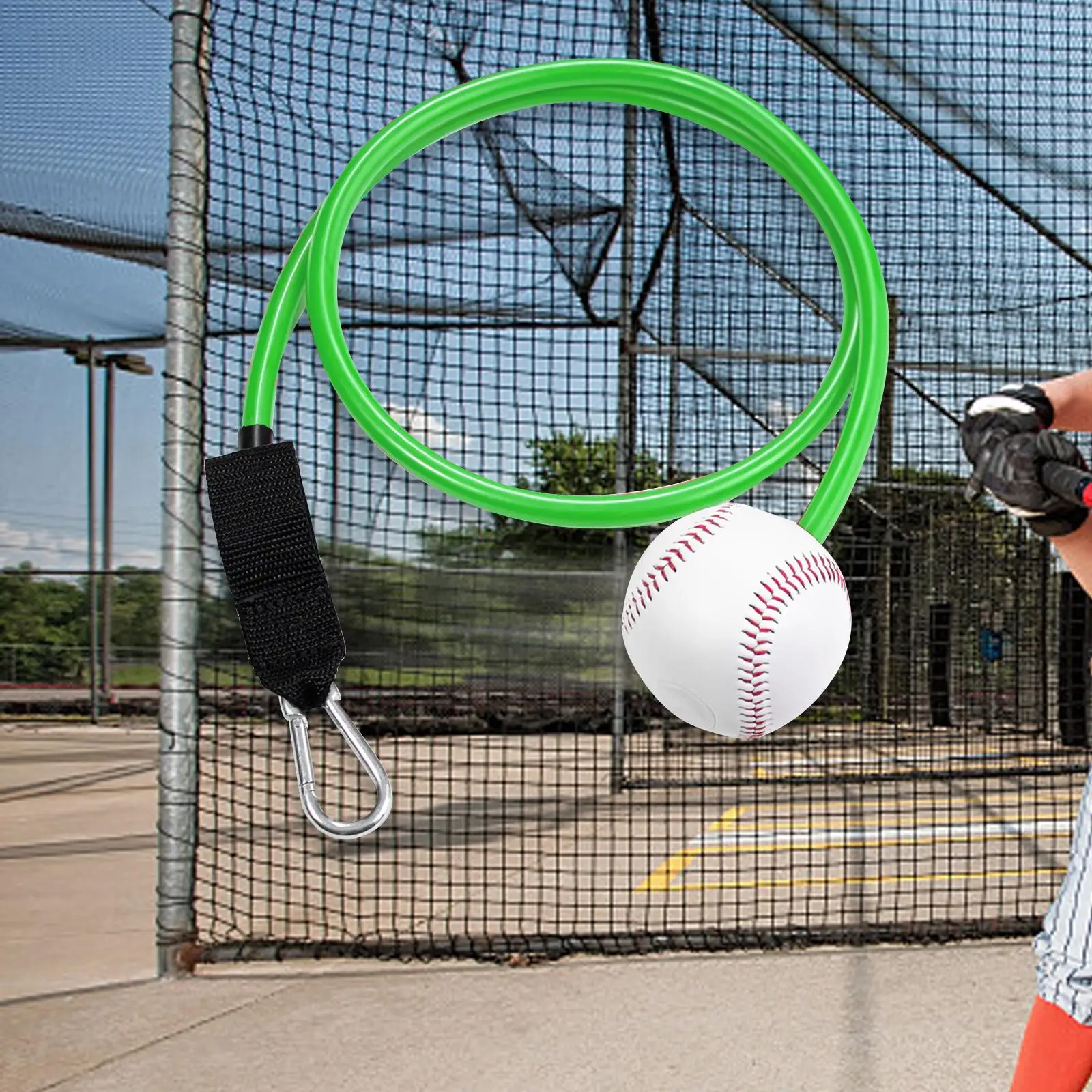 Set D’entraînement Baseball – Balles Avec élastique, Portable, Noir