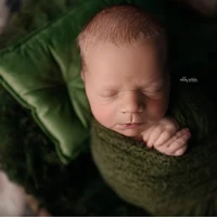 Newborn Photography Props Velvet Bowknot Baby Posing Pillow Set With Headband Fabric Studio Shooting Accessories 4