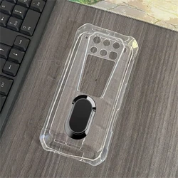 Durable TPU Silicone Phone Case with Back Ring Holder for 8849 Tank 3 Pro (Clear Tpu A Black)