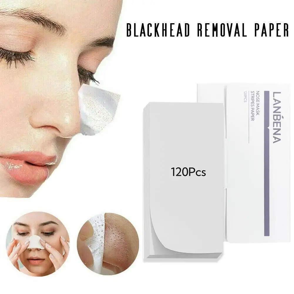 

120pcs Nasal Blackhead Papers Facial Pores Strips for LANBENA Skin Care Removal Accessories for Household Bedroom Travel
