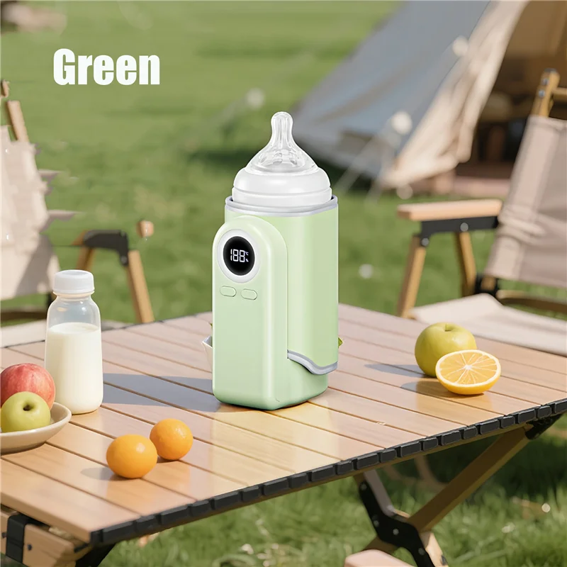 Підігрівач пляшечок 4 в 1, швидкий нагрів, дитячий підігрівач молока з точним дисплеєм температури, зарядка через USB, портативний бездротовий підігрів молока