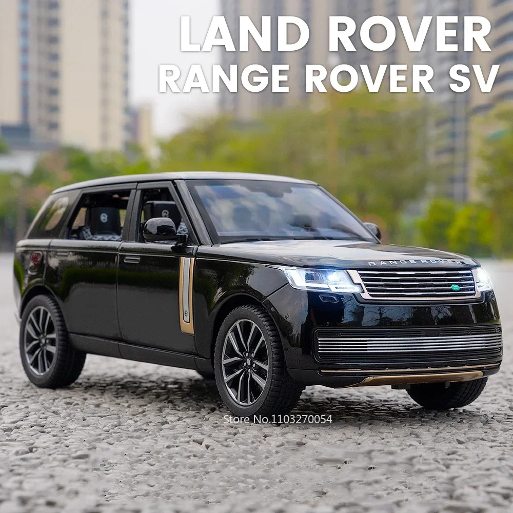 1/24 Land Rover Range Rover SV 2022 Car Model Toys Diecast Alloy SUV Doors Opened Sound Light Rubber Tire Vehicle Gifts for Kids 6