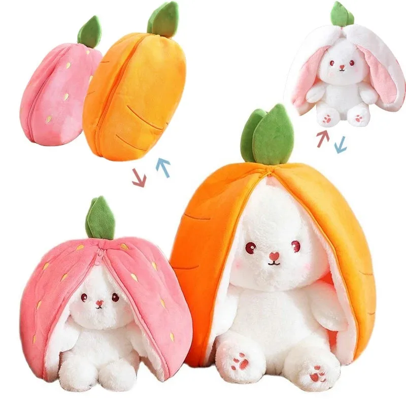 Cosplay Fragola Carota Coniglio Peluche Farcito Borsa Creativa In Frutta Trasforma Baby Cuddly Bunny Plushie Doll Per Bambini