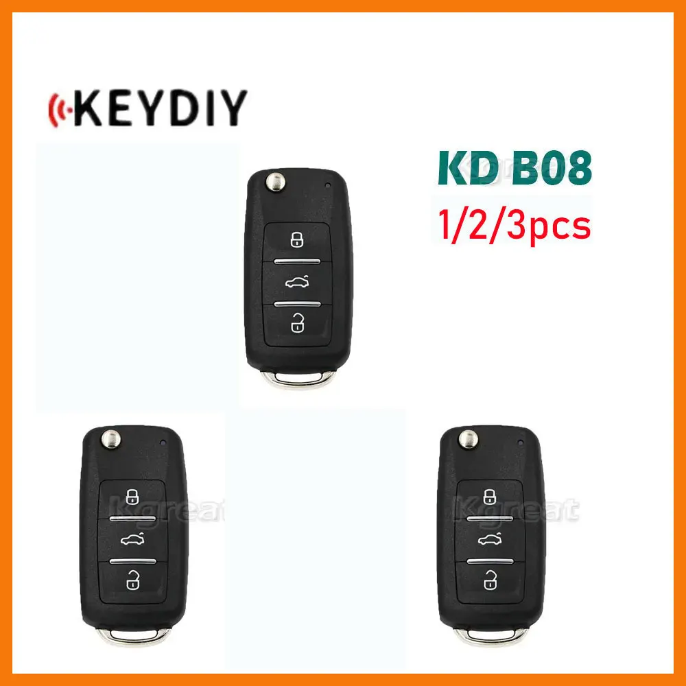 

1/2/3pcs KEYDIY KD B08 3 Buttons Car Remote Key for Volkswagen VW Style Smart Remote Car Key for KD900/MINI/KD-X2 Programmer