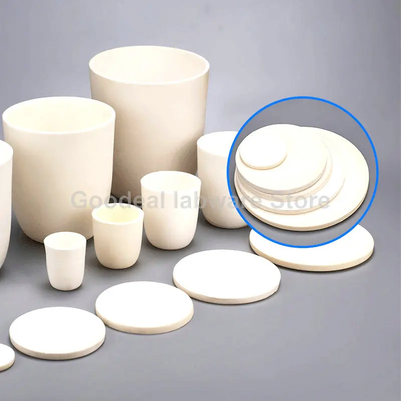 1pc Lab 5/10/20/25/30/50/100/150/200ml/300ml Corundum Crucible with cover，99% alumina high temperature crucible