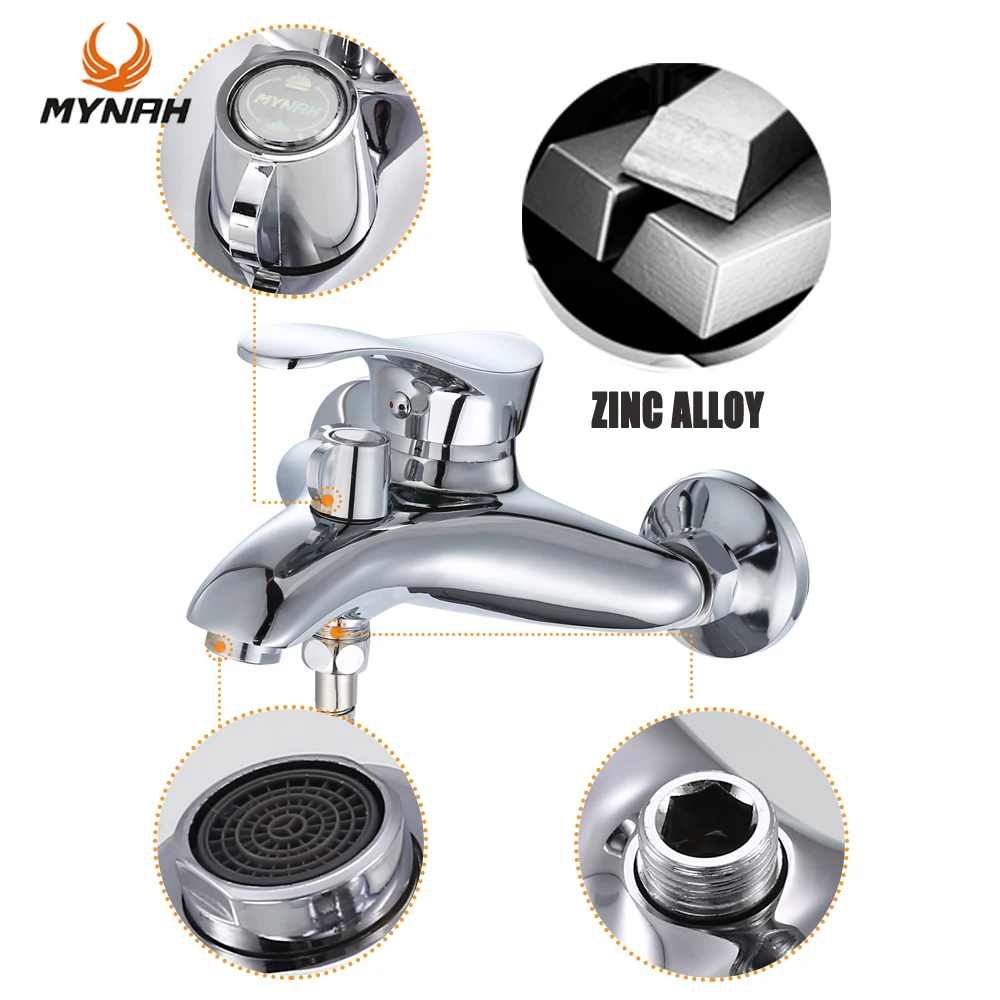 Shower Set Bathtub Faucet Shower Faucet MYNAH Bathtub Faucet Unique Styling Shower Faucets Bathroom Mixer Chromed Wall Mounted Bathtub Water Taps
