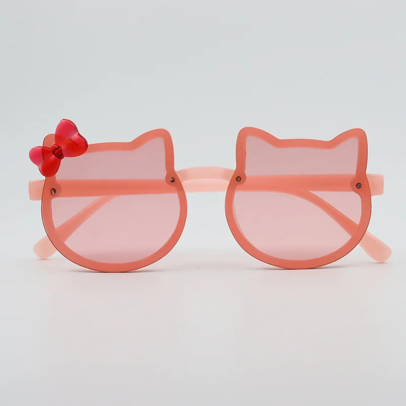 Gradient UV Resistant Sunglasses for Girls with Cute Cartoon Design