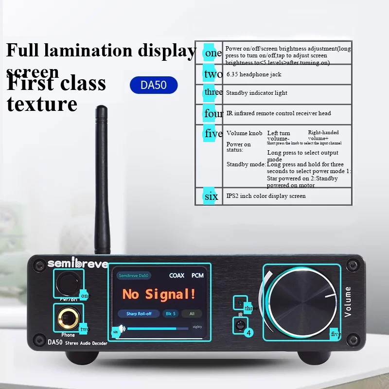 세미브레브 DA50 DA50PRO 듀얼 AK4499EX FPAG 밸런스드 XMOS316 MQA 블루투스 5.4 QCC5181 하이파이 피버 디코더 AC100-240V DAC