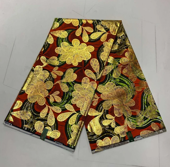 

african Golden Patchwork 100% Polyester real super holland wax original dutch is not easy to crack Tissus women dressess