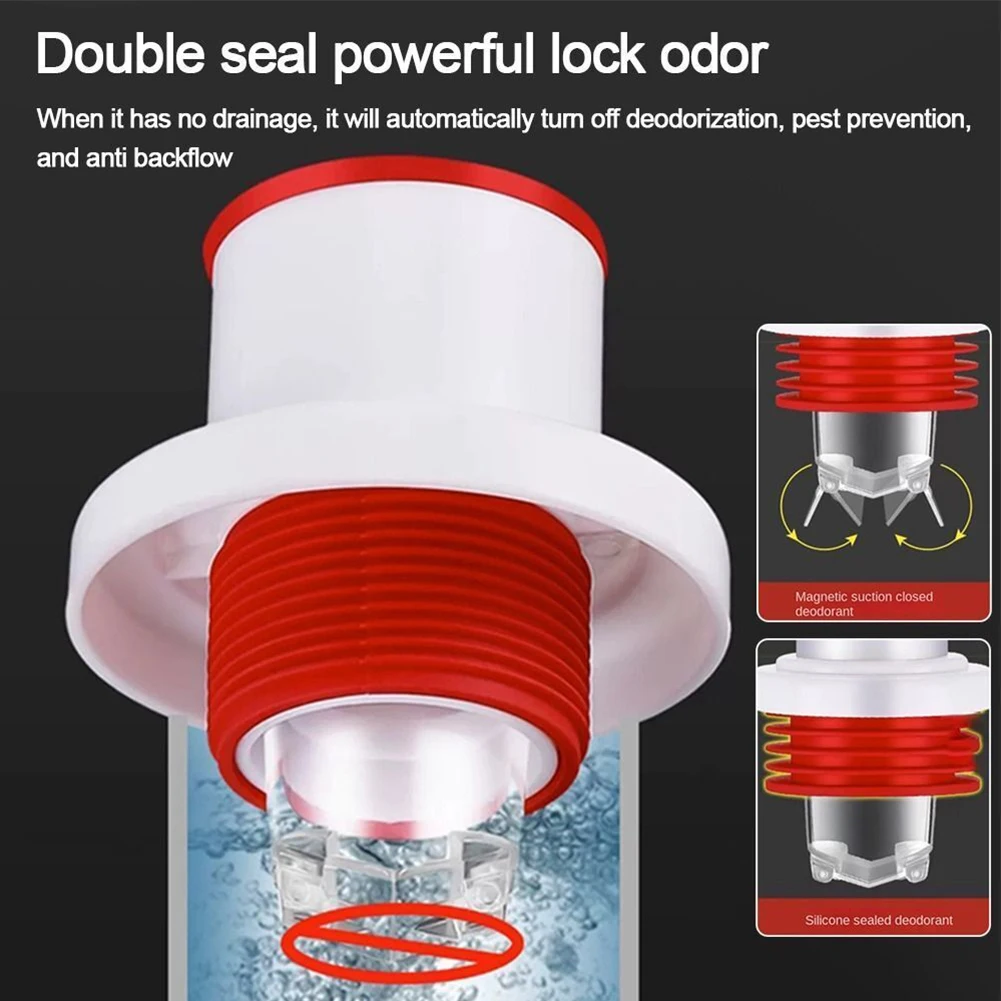 

50/75 мм напольная дренажная труба, универсальная герметичная пробка с защитой от запаха, пробка для канализации раковины, настенная пробка для уплотнения воды