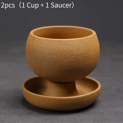 Elegant Ceramic Coffee & Tea Cup Set with Saucers - Stylish Gift (Yellow)
