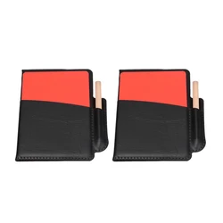 Football Referee Card Set with Leather Wallet and Pencil (2PCS)