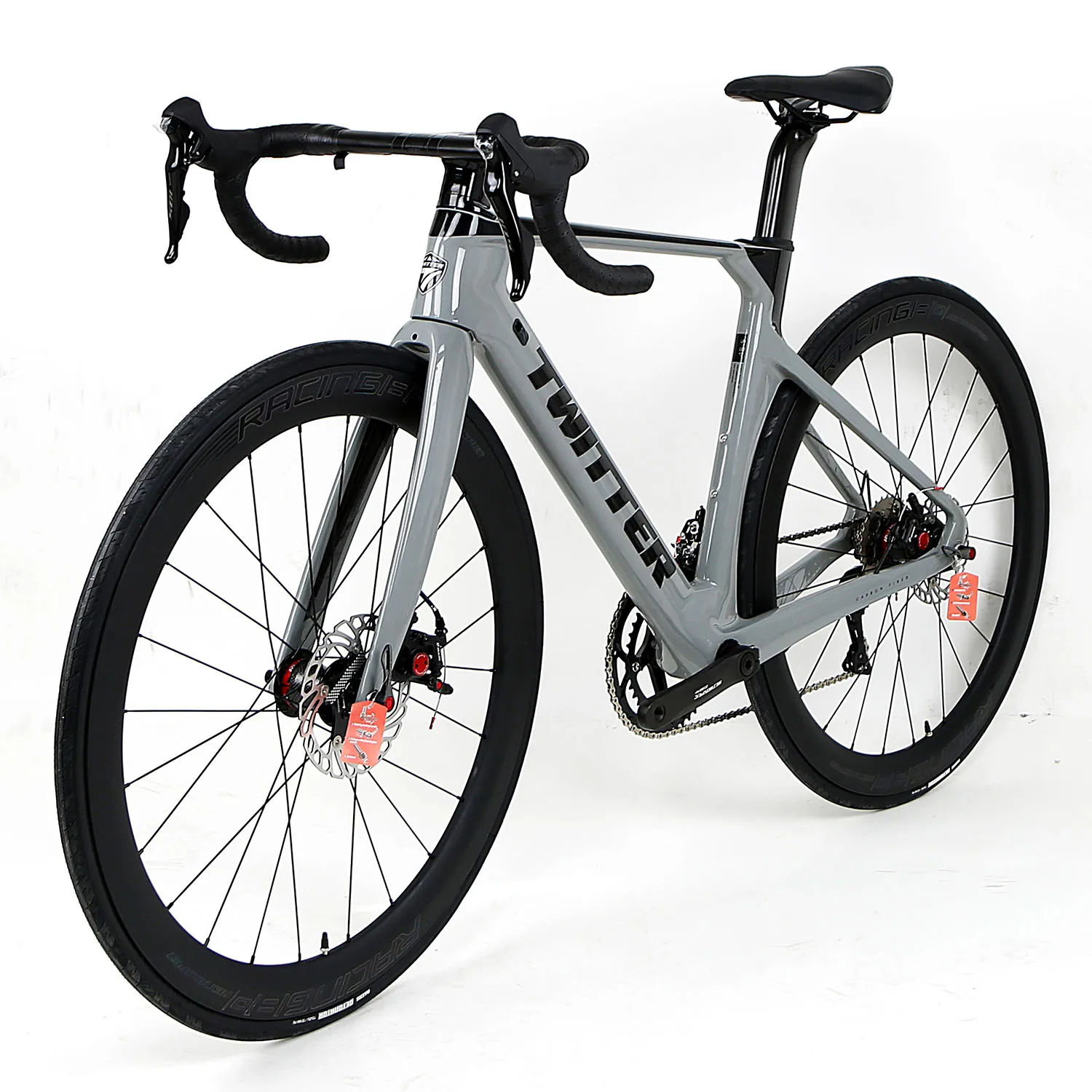 

Twitter road bike 700c 50mm carbon wheels thru axle disc brake 24 speed carbon frame road bike