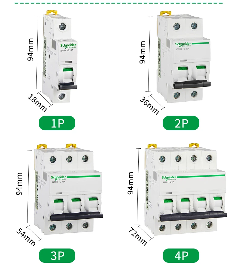 Schneider przerywacz przełącznik powietrza c65n C25 1P N C20A 2P 3P C25A 3P C63A 4P 1A 2A 4A 6A 10A 16A 20A 20A 25A 32A 40A 50A 63A