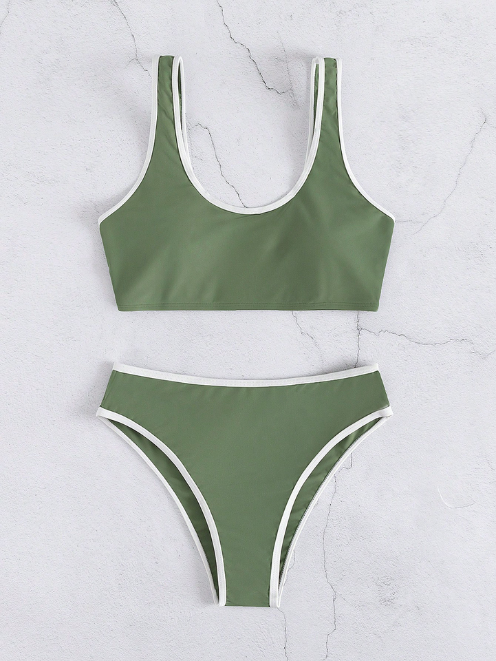 Tank top-style bikini conservative split set is comfortable and comfortable for vacation