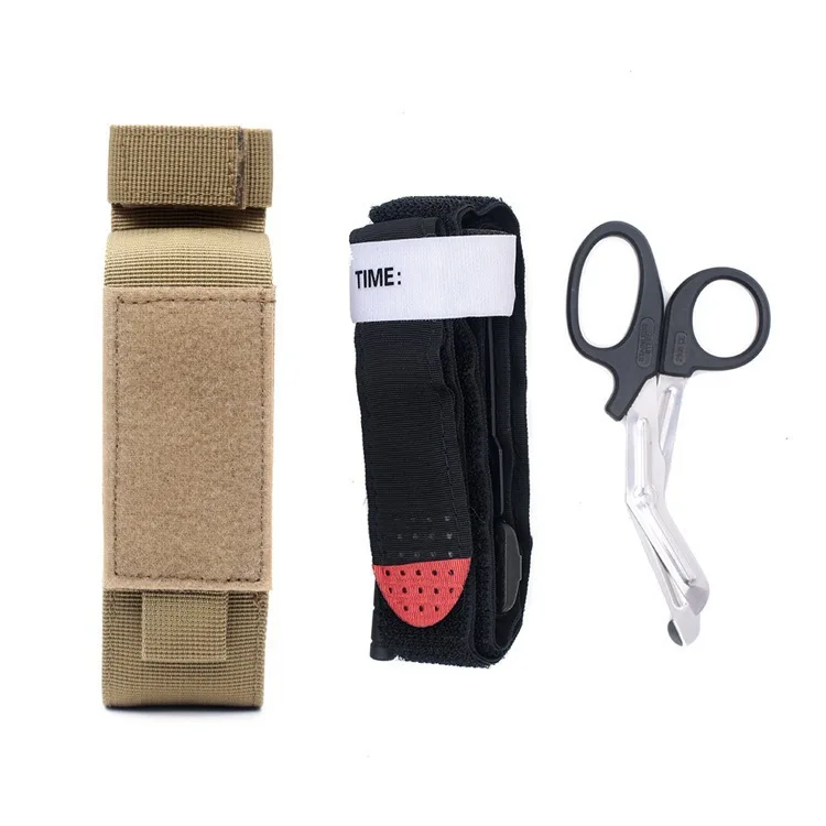Outdoor Notfall Tourniquet Nylon Taktische Katze Erste Hilfe Tourniquet Tasche Outdoor Jagd Messer Holster Medizinische Scissor Packs – Detail 5