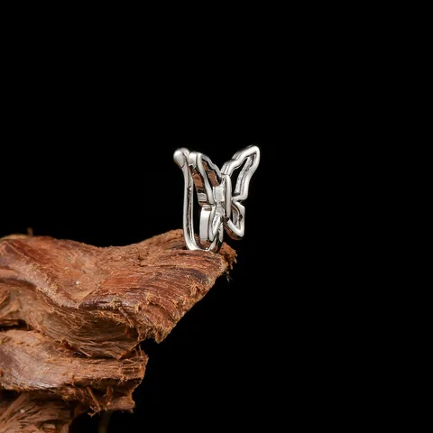 Crystal Butterfly Fake Nose Ring Non Piercing Clip On Nose Ring Indian Style Nose Cuff Fake Piercing Septum Nariz Jewelry