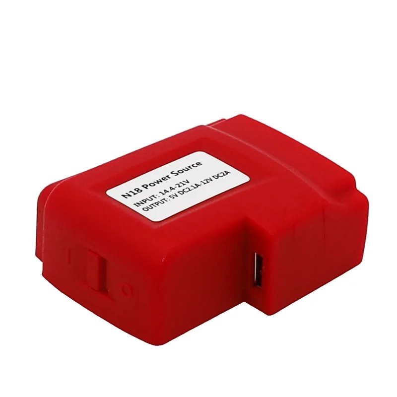 Battery Adapter For Milwaukee 14.4V 18V M18 M12 49-24-2371 Li-ion Battery  Converter With USB Power Source Phone Charger