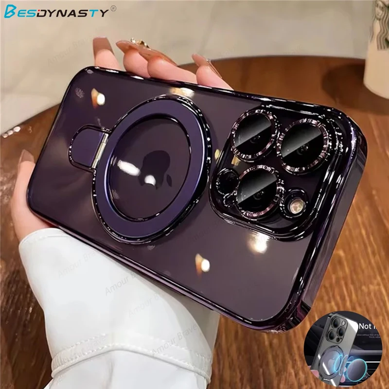 Luxury Magnetic Ring Stand Holder with Clear Soft Cover