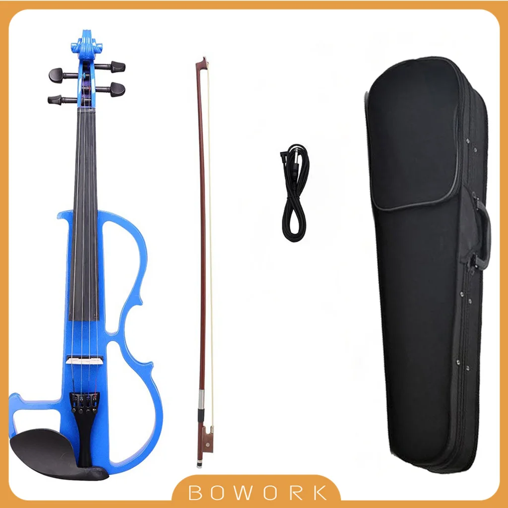 Violino Elettrico A 4 Corde Silent Fiddle Solidwood Studente Violino Free Brazilwood Bow Bridge Piombo Preamp Cinturino In Schiuma Custodia Protettiva