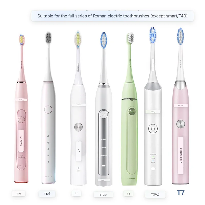 4pcs Replacement Toothbrush Heads Compatible with ROAMAN T3/T5/T10/T10S/T20/E7/V5 Electric Toothbrush 3