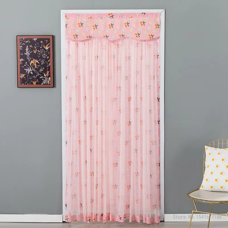 Summer Anti-Mosquito and Insect-proof Lace Partition Curtain Anti-fly Curtain Kitchen and Bedroom Decorative Door Curtain, 1PC