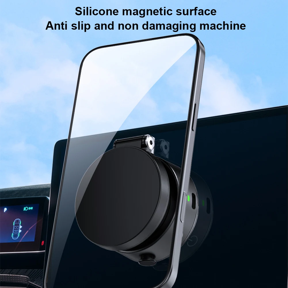 For Magsafe Magnetic Vacuum Car Phone Holder 360° Rotatable Folding Intelligent Car Mount Magnetic Car Stable Holder for iPhone