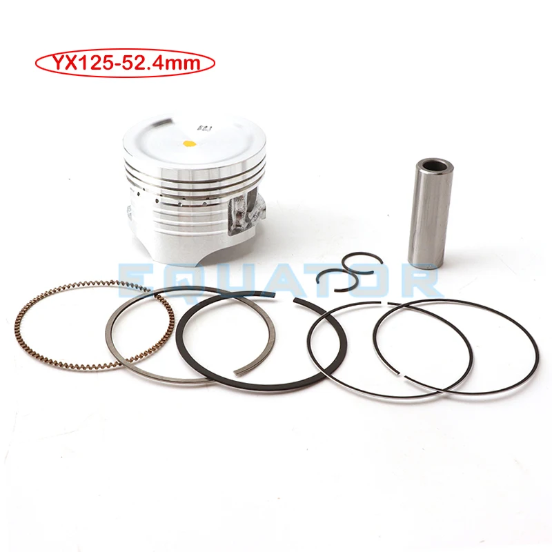 Kit de piston moteur de moto, piston de 52.4mm, jeu de segments de piston à  broche 14mm pour YX 125cc BubAlberese Pit D343 Bike RL Quads - AliExpress