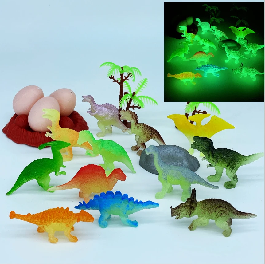 20/10PCS Mini Luminous Dinosaurs Glow in the Dark Toys Treat Kids Birthday Party Favors Boy Girl Gift Goodies Ornament