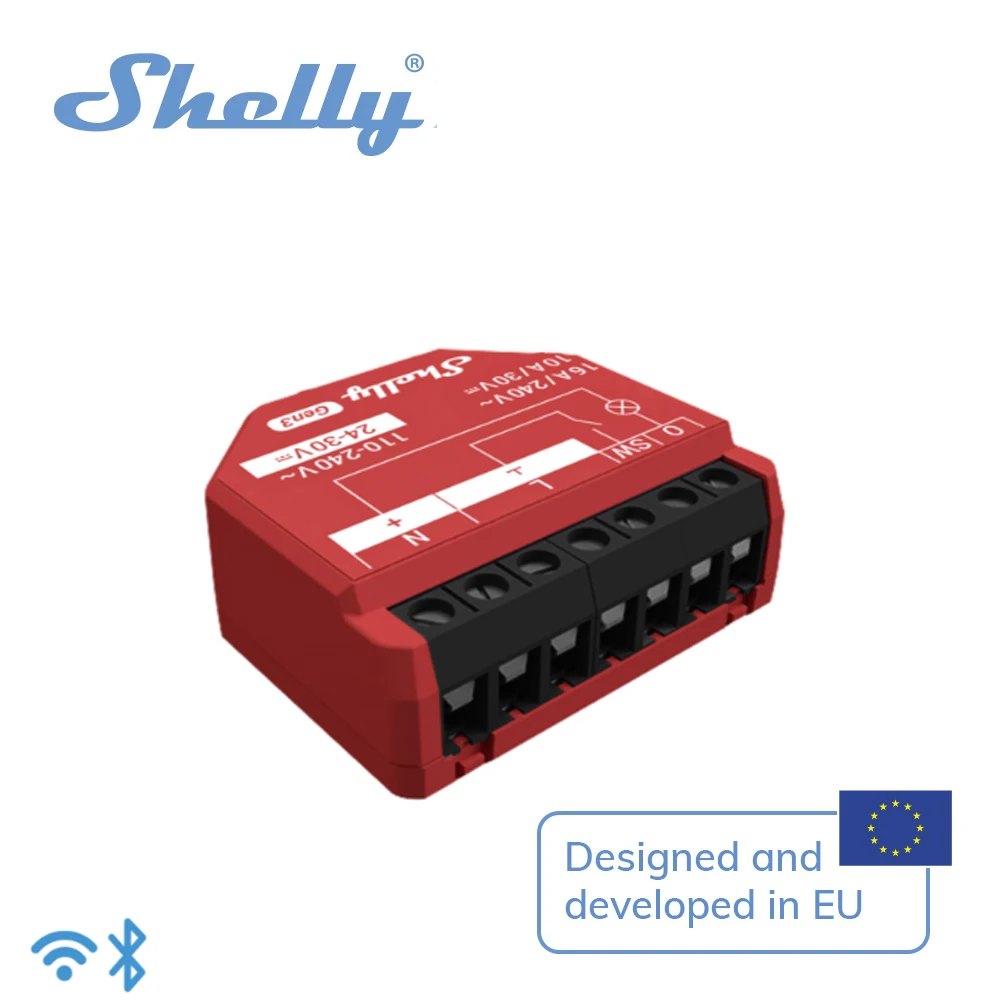 Wi Fi Smart Switch Shelly 1PM Gen3 Wi-Fi Smart Switch Power Metering 1 Channel 16A free cloud data storage analysis energy usage optimization