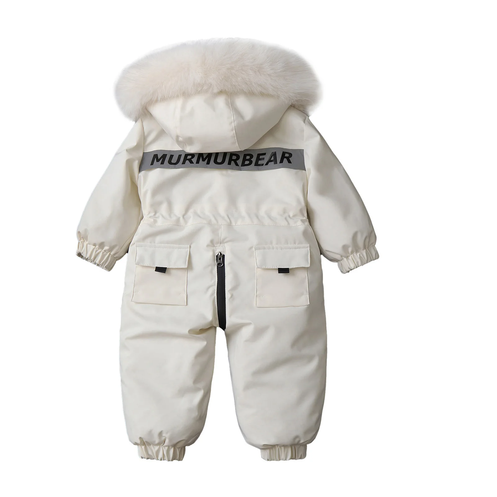 Kids Baby Boys Girls Fleece-Lined Ski Jumpsuit Zipper Hooded Bodysuit Snowsuit -30 Degree Winter Overalls Outwear Suits