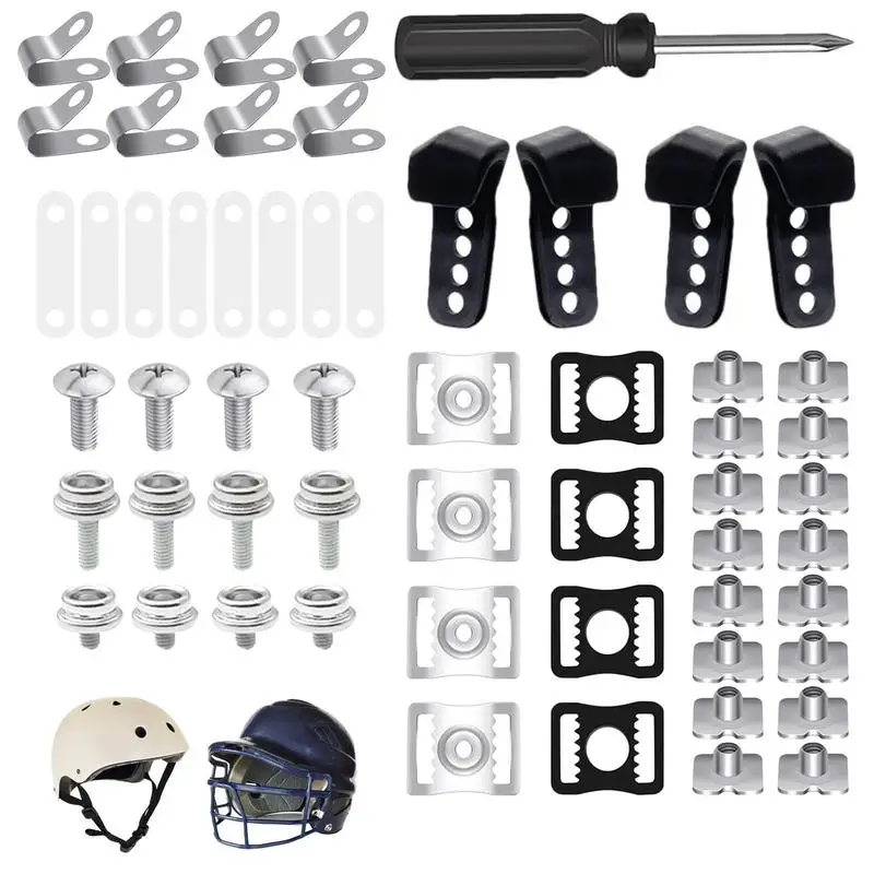 Football Headgear Repair Kit Set Of 60 Safety Headgear Tool For Football Hat Baseball And Hockey Repair Screwdriver For
