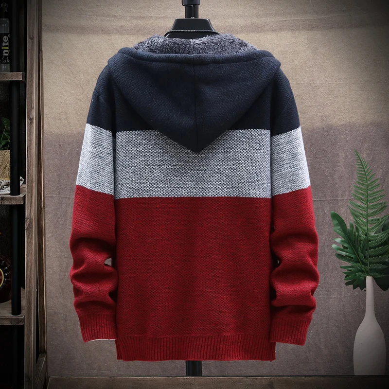 Knitted Cardigan Sweater Coat Fleece For Men Winter