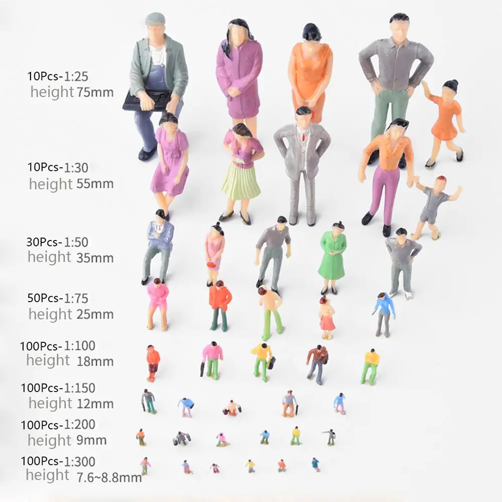 Colorful ABS Mini People Figures Model