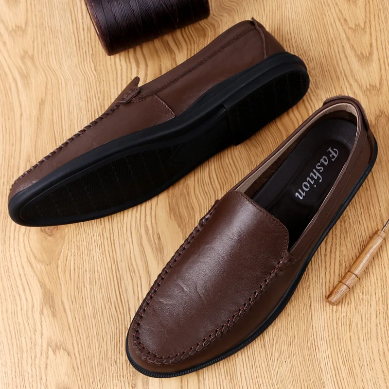 Stylish Loafers Ucb Brown Loafers Italian Leather Mens Shoes