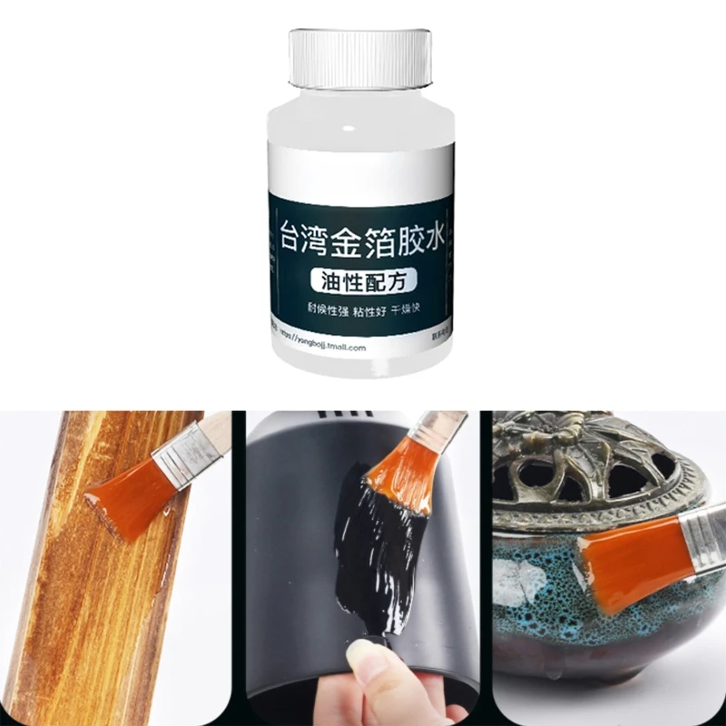 

Premium Gilding Adhesive 100ml for Gold Leaf Craft Papers Metal Wood Oil-based Gilding Glue Safe Eco-friendly Dropship