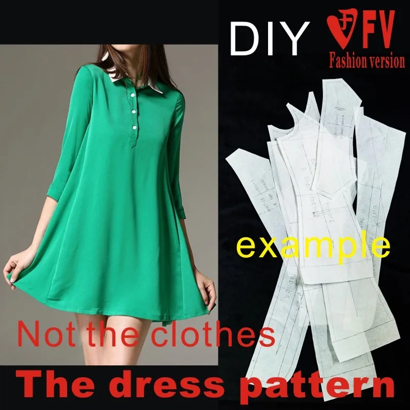 Clothing DIY The dress Dresses Sewing Pattern cutting drawing Women's Dress Sewing Template BLQ-98