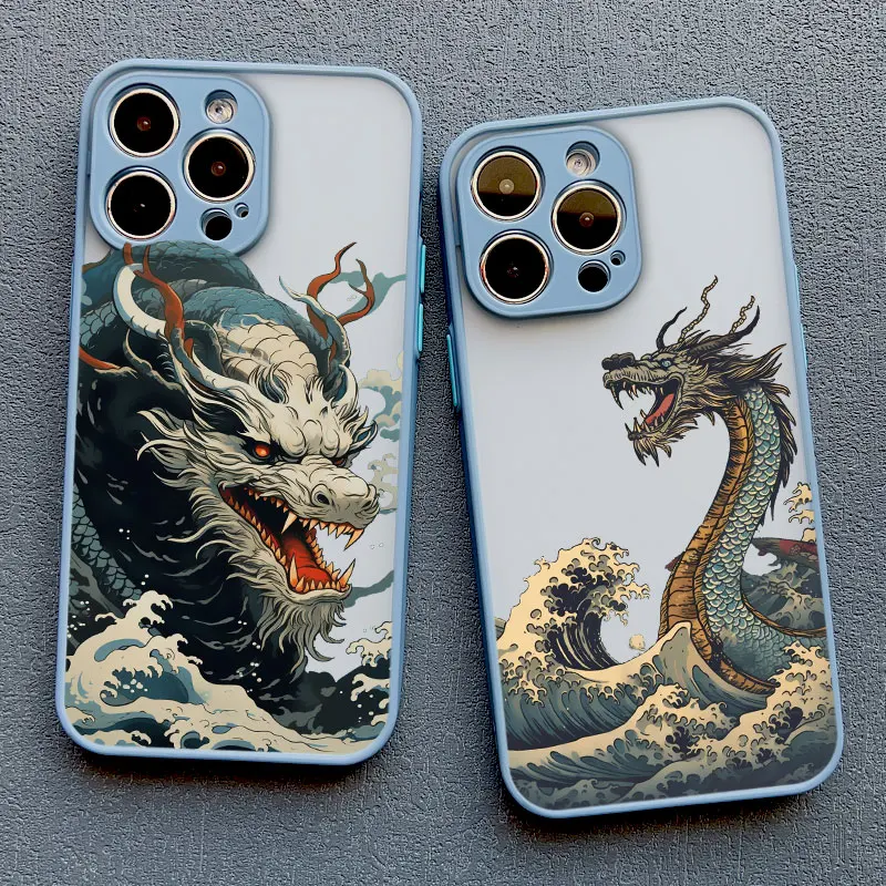 Luxury Fashion East Dragon Sea Wave INS Phone Case Cover