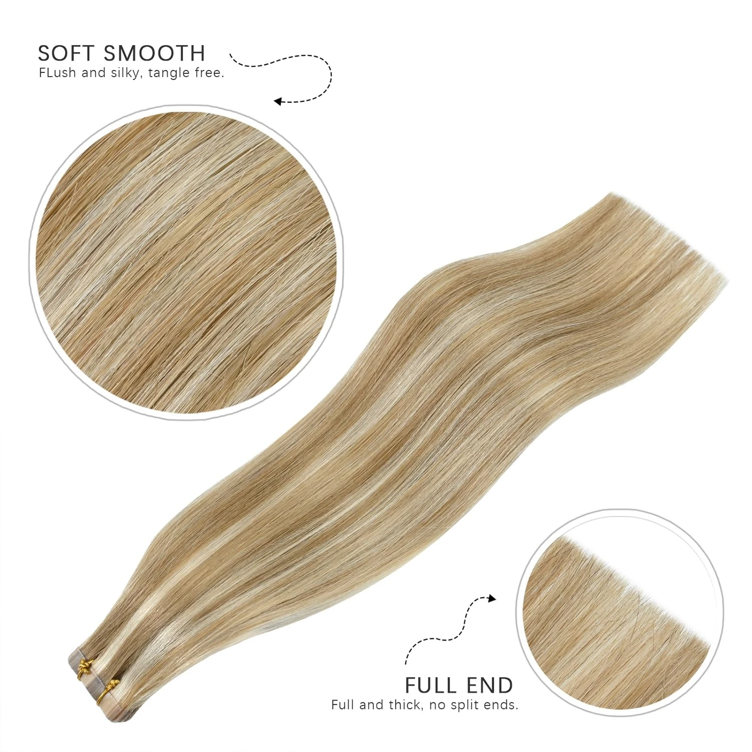 Highlight Tape In Hair Extensions Human Hair 8/613 Blonde Straight Tape In Human Hair Extensions Skin Weft Adhesives Glue Virgin